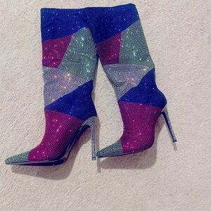 Fashion Nova Multi-colored knee-high boots